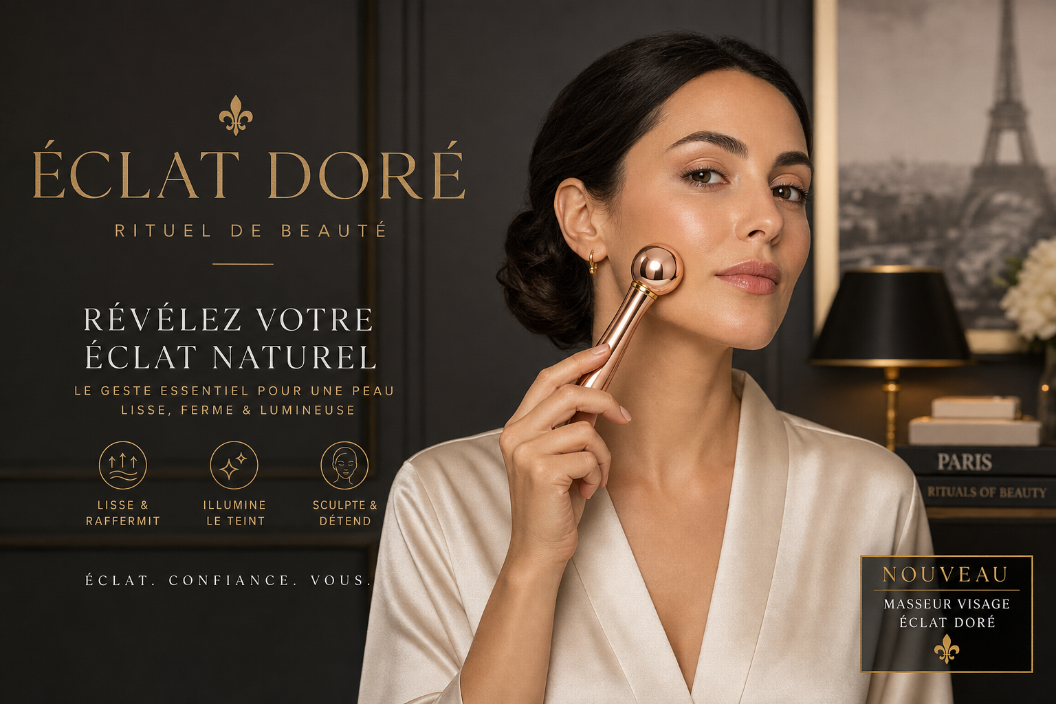 Rituel beauté — massage des pommettes